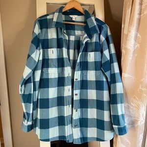 Time & Tru Fleece Bttn Front Shirt Jacket Shacket